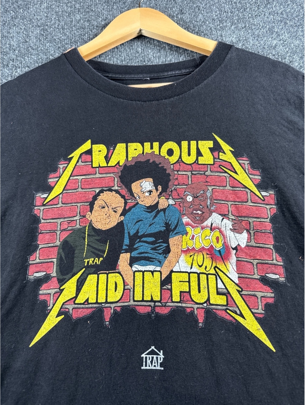Traphouse Laid In Full Graphic T-Shirt Black Rap Hip Hop Streetwear Rico 705 Tee
